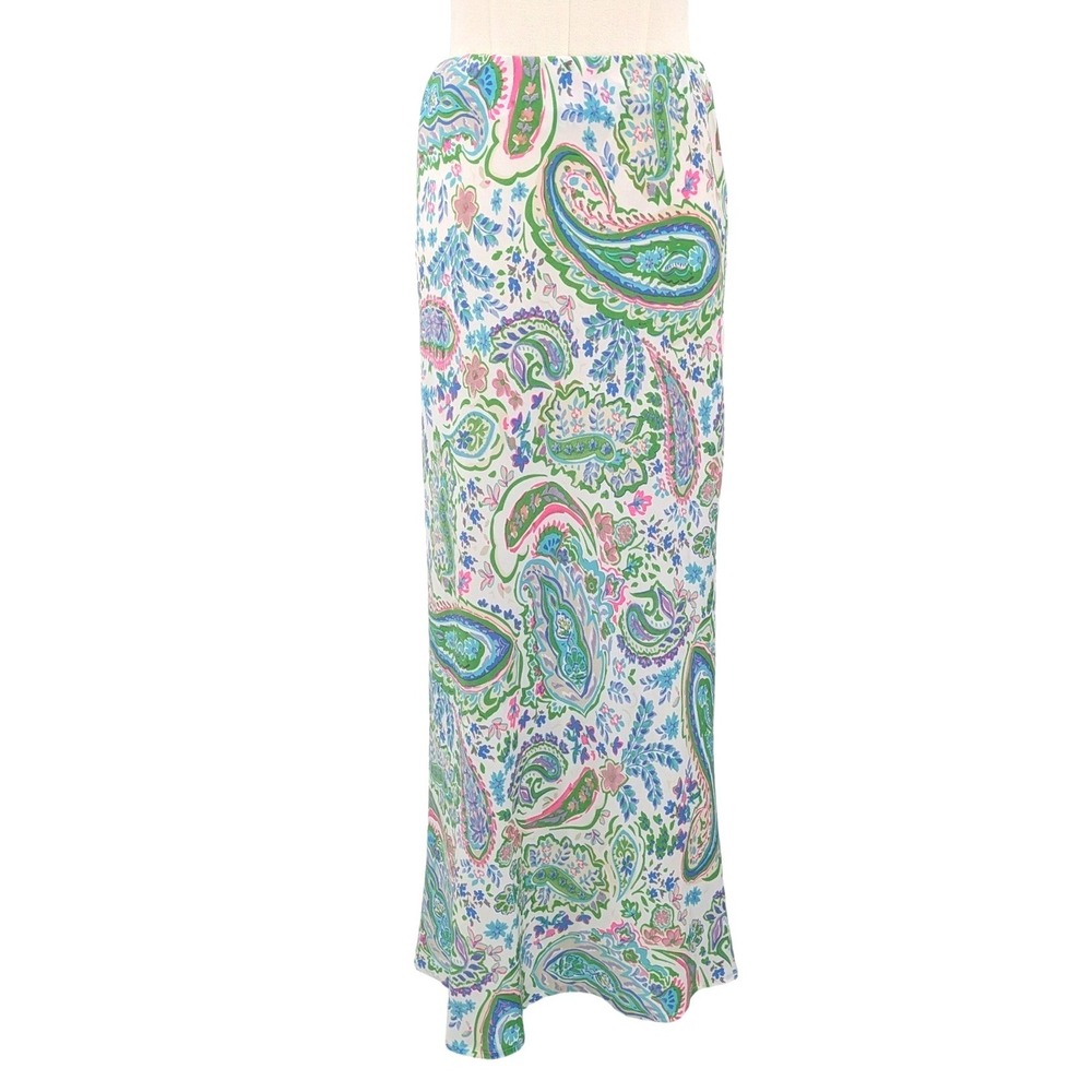 Easel Pastel Paisley Maxi Skirt M Boho Spring Lightweight Casual Weekend